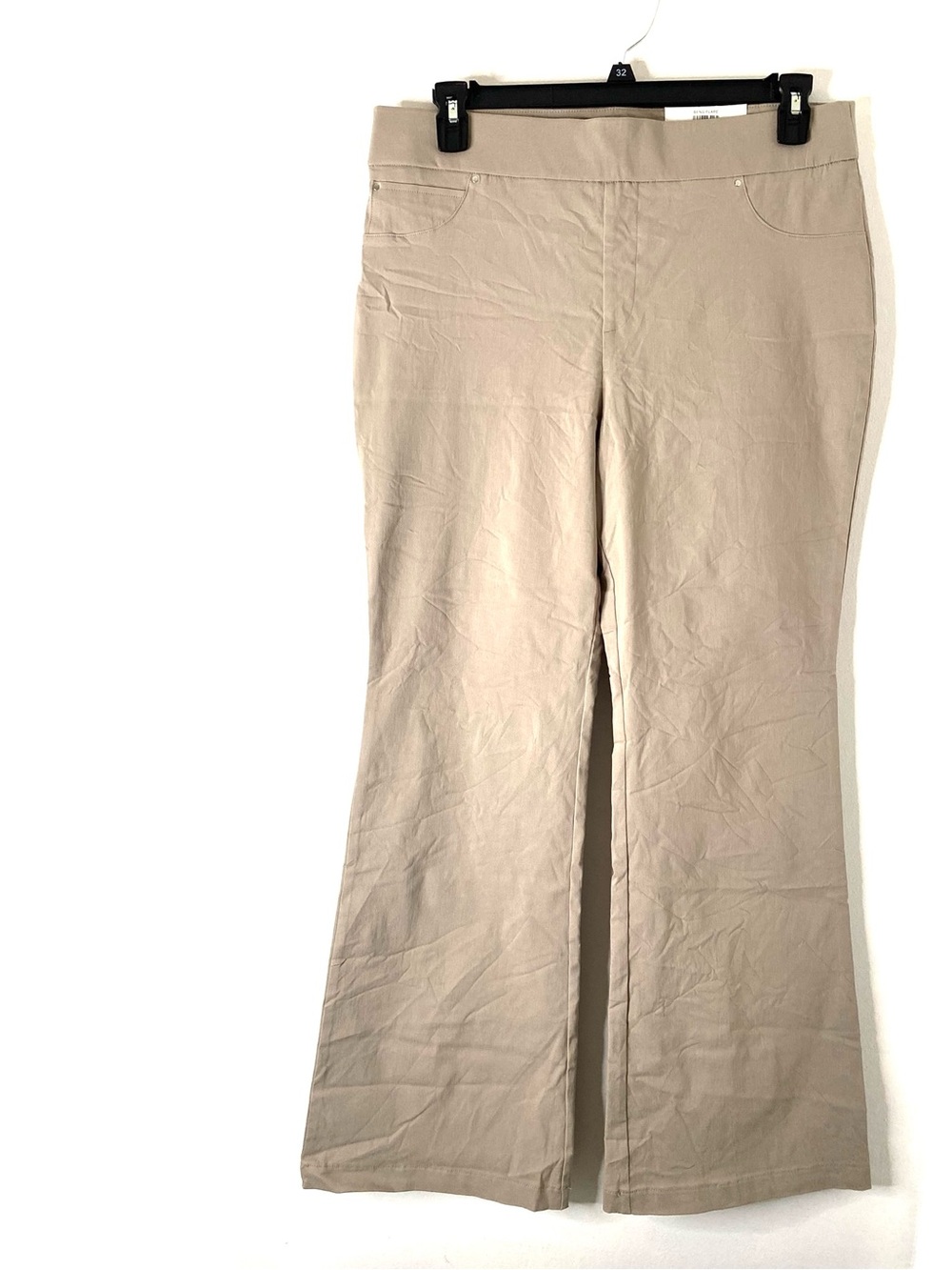 INC International Concepts NWT Beng Flare High Rise Beige Pull On Pants